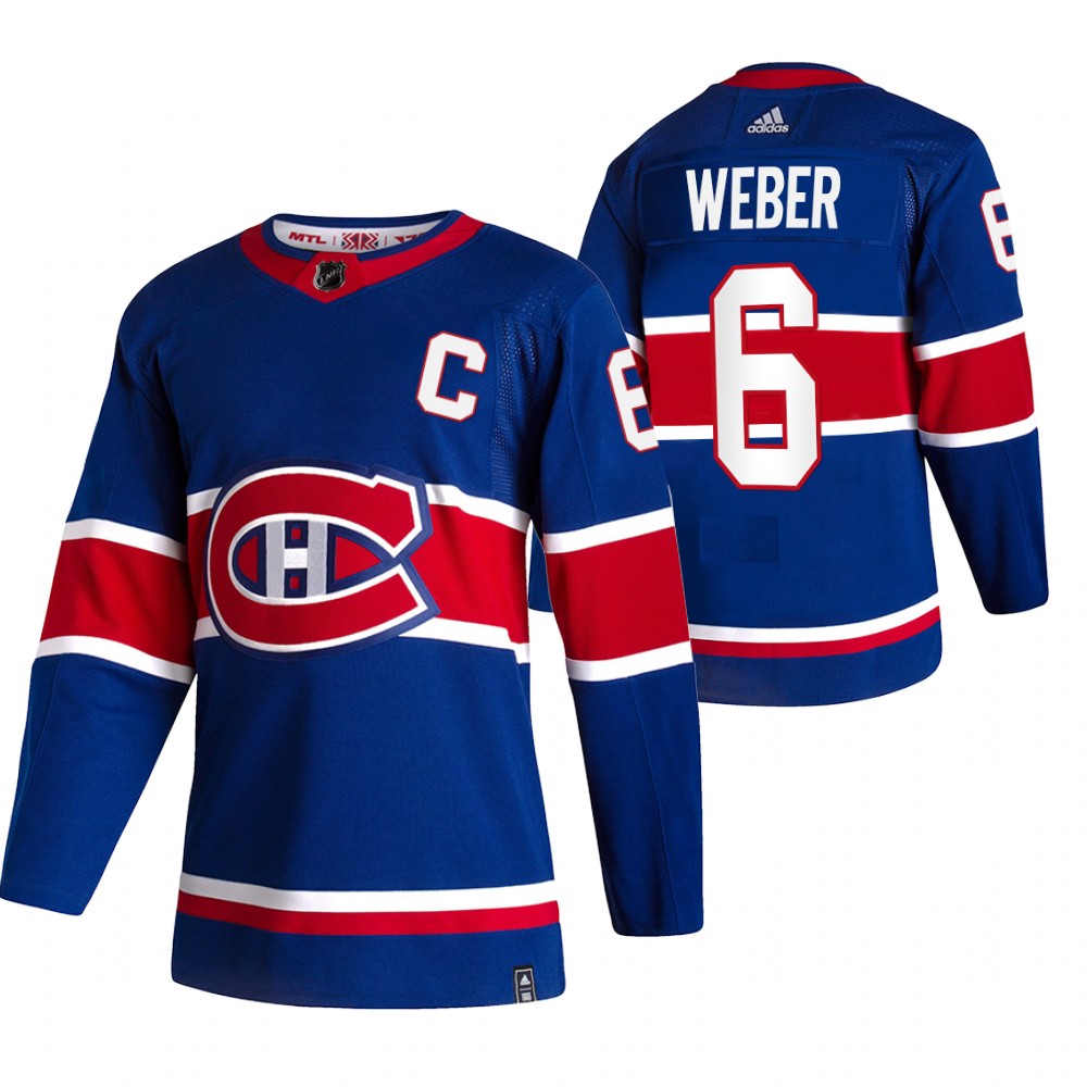 2021 Adidias Montreal Canadiens #6 Shea Weber Blue Men  Reverse Retro Alternate NHL Jersey->montreal canadiens->NHL Jersey